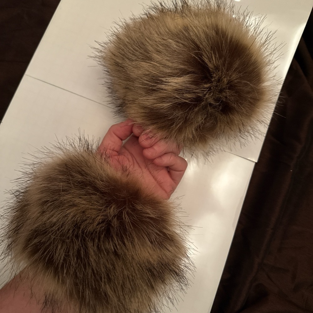 Faux Fur Brown Pom Pom Accessories